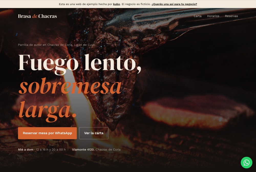 Web de ejemplo de una parrilla